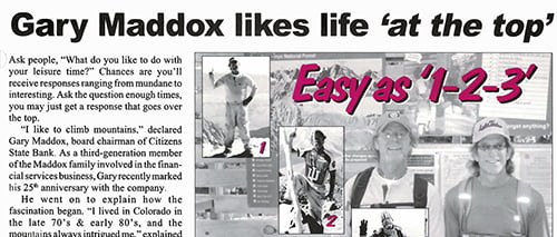 Gary Maddox likes life 'at the top'